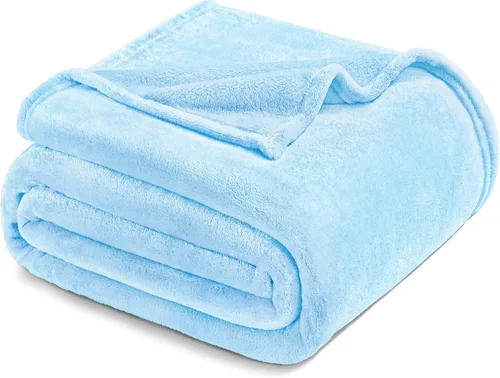Miniatura 8 de Exclusivo Mezcla Manta de vellón para sofá, cama, súper suave y cálida, para uso en todas las estaciones, acogedora, afelpada, ligera, azul hielo