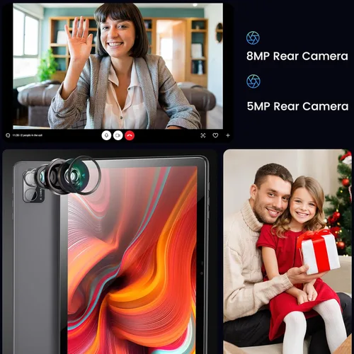 Miniatura 7 de Azeyou Tablet Android de 10 pulgadas, 8 GB de RAM 128 GB, octa-Core, pantalla IPS de 1280 × 800, WiFi 6 Bluetooth 5.0, batería de larga duración