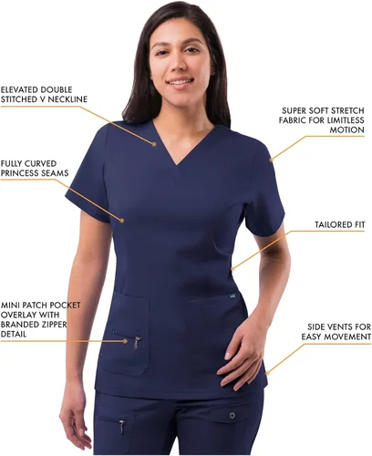 Miniatura 3 de Adar Pro - Ropa quirúrgica para mujer, con cuello en V elevado