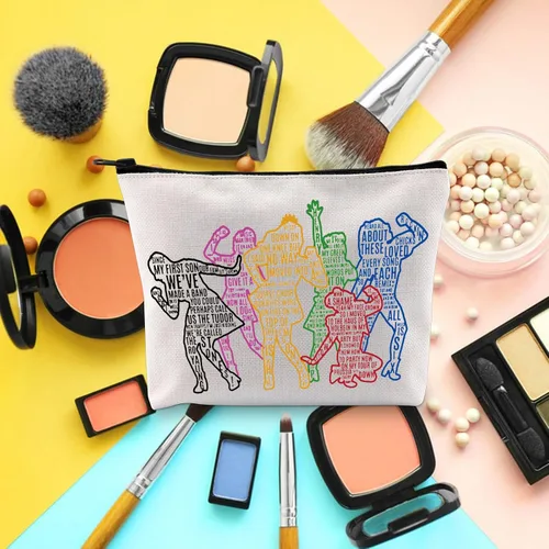 Miniatura 3 de BLUPARK Seis regalos inspirados en la música - Bolsa de maquillaje Queens para amantes del teatro musical y Broadway, Blanco apagado, Historia