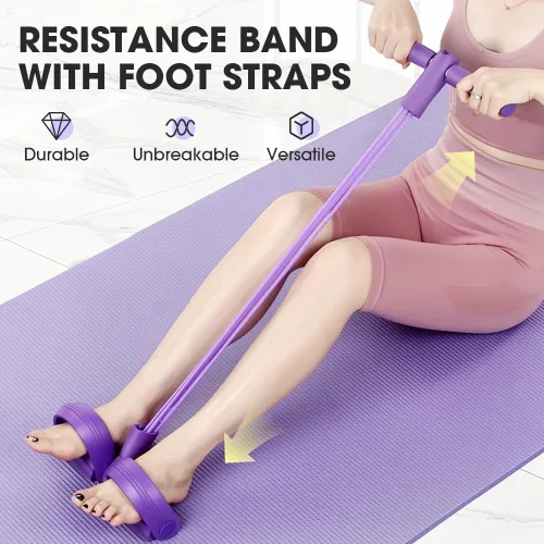 Miniatura 2 de Banda de resistencia elástica multifuncional para yoga, extractor de pedal de estiramiento mejorado 2026 con asas para entrenamiento de cuerpo