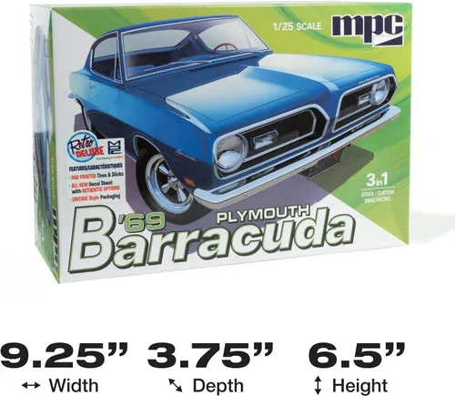 Miniatura 6 de MPC 1969 Plymouth Barracuda 1:25 Escala Modelo Kit