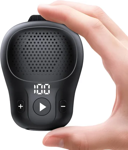 Altavoz Bluetooth Vestible, altavoces portátiles inalámbricos con clip, altavoz de clip impermeable IP56 de hasta 18 horas de duración de la Negro