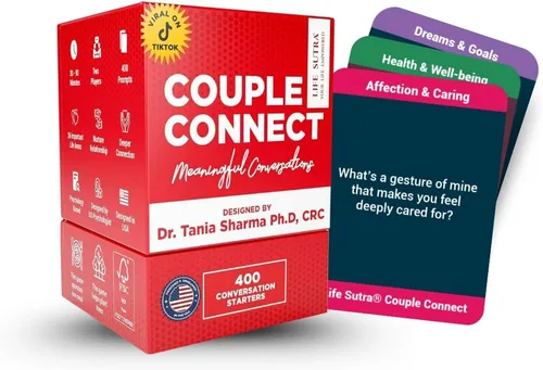 Life Sutra Couple Connect juego para parejas, regalo para el Día de San Valentín, juego para recién casados, 150 tarjetas de conversación, diseñado