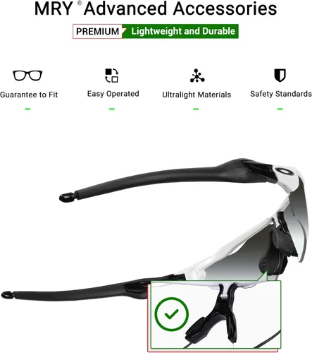 Miniatura 3 de Mryok Juego de almohadillas de repuesto para gafas de sol Oakley Radar EV Path OO9208 / Pitch OO9211 / Asian Fit OO9275
