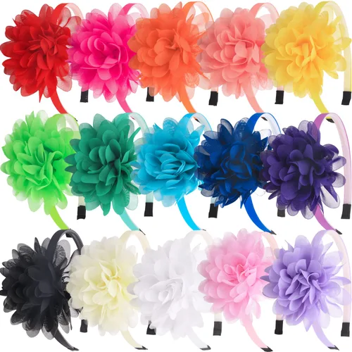Miniatura 14 de XIMA 10 diademas de plástico con lazo de lentejuelas brillantes para niños, accesorios para el cabello Combinados