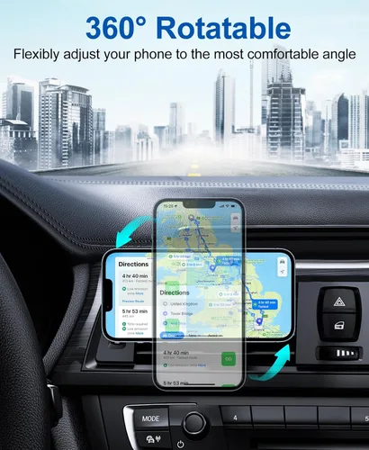 Miniatura 7 de Beeasy Cargador inalámbrico para automóvil, cargador rápido de 15 W, rotación de 360°, sujeción automática y liberación de un solo toque, soporte