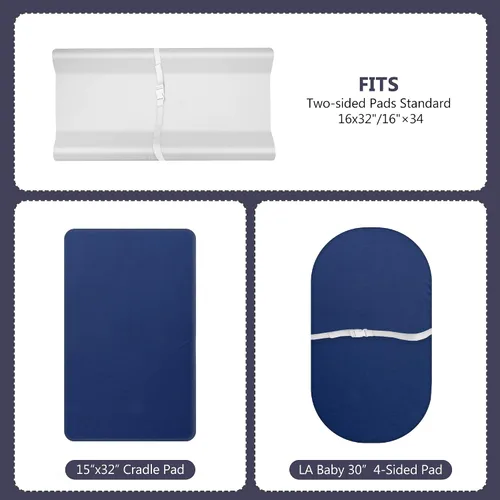 Miniatura 4 de TILLYOU Juego de fundas para cambiador en material de jersey suave, se adapta a almohadillas contorneadas de 32 pulgadas/34 x 16 pulgadas