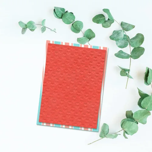 Miniatura 3 de Carpetas de plástico en relieve con corazones para hacer tarjetas del día de San Valentín, patrón de corazones pequeños, plantillas de fondo