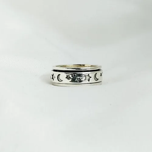 Miniatura 75 de Boho Spinner Ring, Mothers Day Gift, Silver 925 Women Ring, Sterling Silver 925 Ring, Fidget Spinner Ring,Women Silver Anxiety Ring