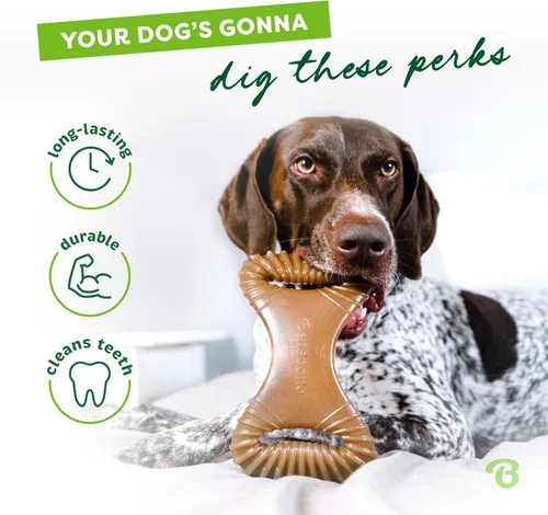 Miniatura 3 de Benebone - Juguete para morder dental duradero para perros agresivos, pollo real, fabricado en Estados Unidos, tamaño S