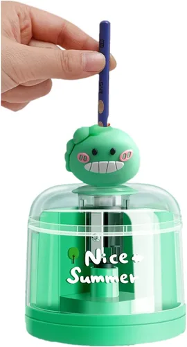 Miniatura 7 de Kawaii - Sacapuntas eléctrico Kawaii Adorable para alumnos, estudiantes, escuela primaria, aula manual (azul)