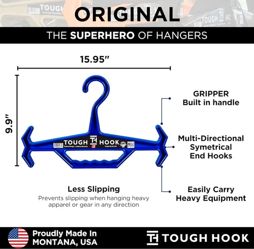 Miniatura 7 de Tough Hook – Gancho resistente capacidad de carga de 150 libras / 68 Kg. Azul
