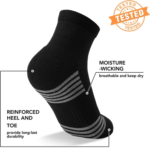 Miniatura 4 de 5 pares de calcetines de compresión de cobre para mujeres y hombres, calcetines de tobillo para fascitis plantar con soporte de arco para atletismo