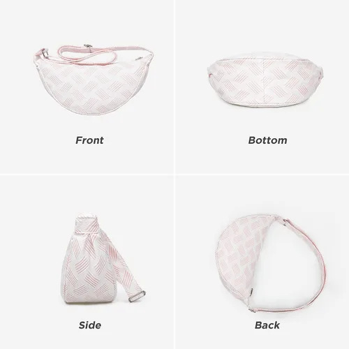 Miniatura 4 de VOLGANIK ROCK Bolsos cruzados de moda Hobo Sling Nylon Crescent Monederos y bolso de mano Bolsa de bola de masa Bolsa de pecho Riñonera, rosado