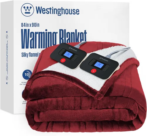 Miniatura 18 de Manta eléctrica con calefacción Westinghouse, manta eléctrica con 6 niveles de calefacción y configuración de tiempo de 2-10 horas, manta eléctrica