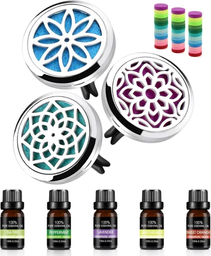 Miniatura 10 de ttstar Clip de ventilación para difusor de automóvil, 1.181 in, difusor de aceite esencial de aromaterapia con 36 almohadillas de repuesto