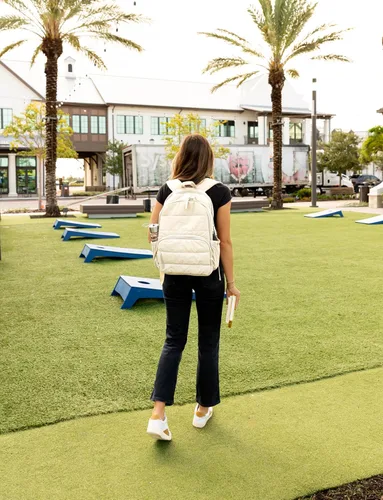 Miniatura 3 de Mochila de viaje Uselike para mujeres, mochila para portátil de 15.6 pulgadas, mochila universitaria acolchada, mochilas de trabajo bonitas, Beige