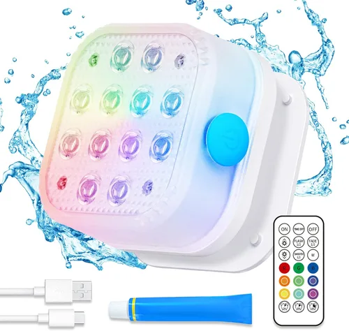 Miniatura 7 de Homly - Luces para piscina LED recargables sumergibles con control inalámbrico por APP, luces LED inteligentes subacuáticas impermeables