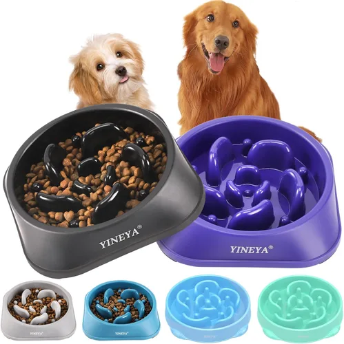 Miniatura 19 de YINEYA Cuencos de Alimentación Lenta para Perros, Suministros para Mascotas Que Ralentizan la Alimentación, Cuencos para Comida de Mascotas, H - azul