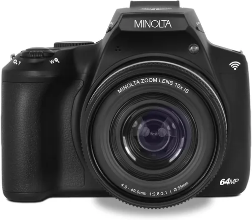 Miniatura 6 de Minolta Cámara digital de enfoque automático de 64 megapíxeles con zoom óptico de 10x, video 4K Ultra HD y disparo macro, paquete con tarjeta