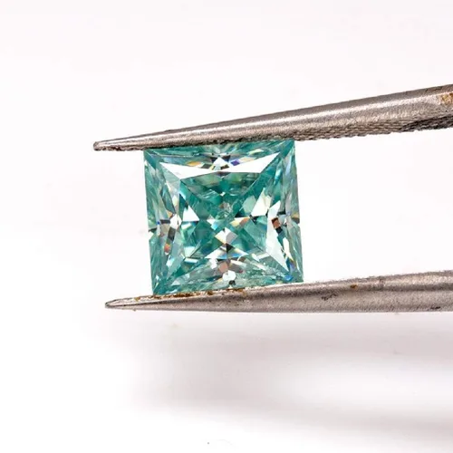 Miniatura 5 de ERAA JEWEL Moissanita suelta de 3.00 quilates, piedra de moissanita de color azul, claridad VVS1, piedra preciosa brillante de corte princesa