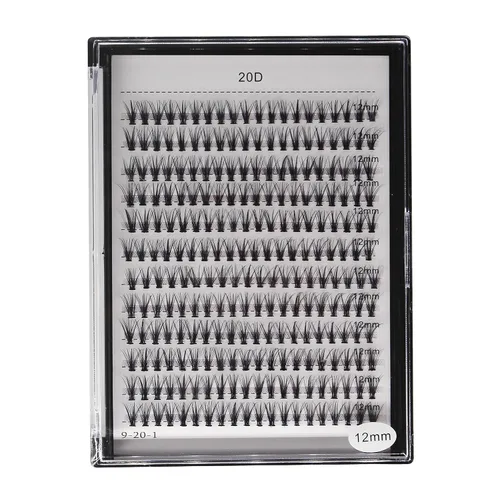 Miniatura 9 de Bodermincer 1 caja de gran capacidad, 240 paquetes de extensiones de pestañas de 8-10-12-0.551-0.630 in mixtas 20D/30D/40D/60D/80D/100D, pestañas
