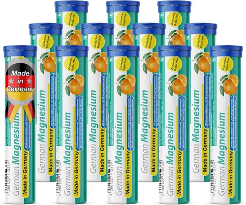 Miniatura 9 de Suplemento alemán de óxido de magnesio Tabletas efervescentes Sabor naranja – 200 mg de magnesio por porción Sin azúcar, vegano – T&D Pharma