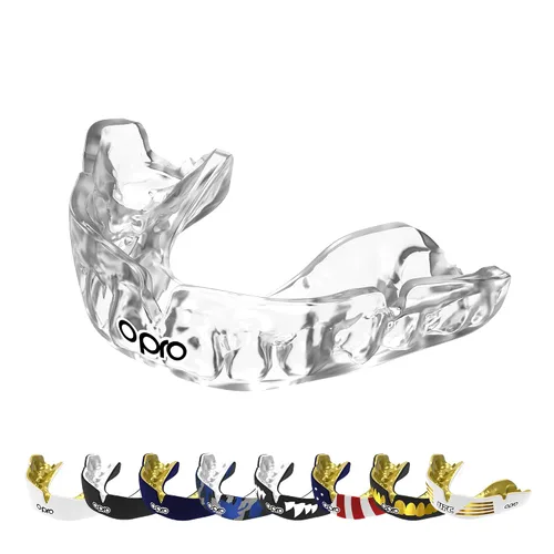OPRO Protector bucal instantáneo de ajuste personalizado, comodidad a nivel de dentista, protección y ajuste – Protector bucal moldeable para fútbol