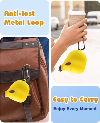 Miniatura 3 de Boaretiu - Funda para AirPods Pro/Pro de 2ª generación, lindo KawaiiBanana con llavero para AirPods Pro y Pro 2, divertida funda 3D de silicona