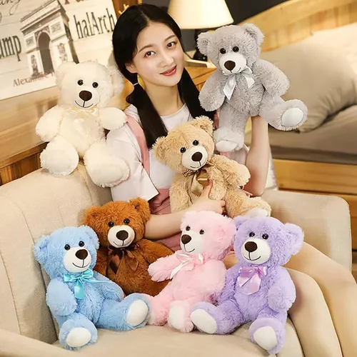 Miniatura 5 de Juguete de Peluche de Oso Teddy, Oso Teddy de Peluche de 13.5 Pulgadas, Animal de Peluche de Cumpleaños para Niños y Niñas Amigas