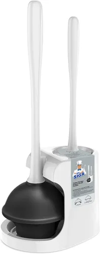 Miniatura 8 de MR.SIGA Combo de émbolo de inodoro y cepillo para limpieza de baño, negro, 1 juego