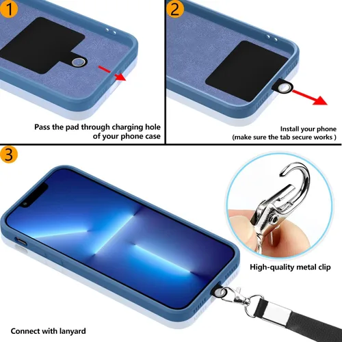 Miniatura 6 de Funda compatible con Samsung Galaxy A13 5G de 6.5 pulgadas, funda protectora de cuerpo completo de silicona suave, correa de cordón para el cuello