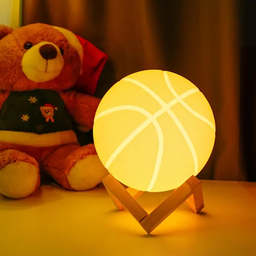 Miniatura 7 de Luz nocturna de baloncesto, regalos para papás y hombres aficionados al baloncesto, lámpara de habitación con control remoto, 16 colores cambiantes