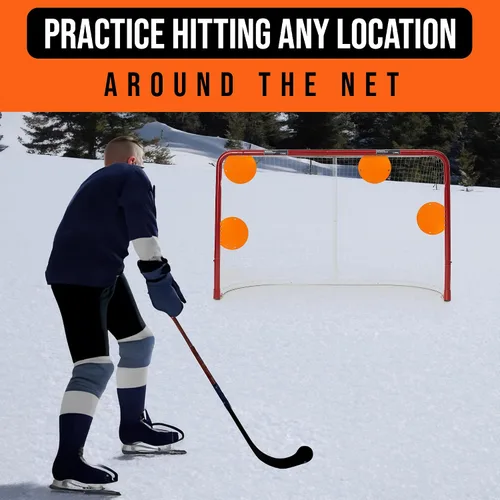 Miniatura 7 de Top Shelf Targets Paquete de 4 objetivos magnéticos de hockey – Ayudas de tiro duraderas de 8 pulgadas para redes de hockey y lacrosse