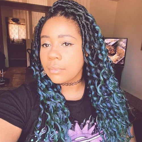 Miniatura 39 de Cabello de Ganchillo Goddess Locs de 12 Pulgadas 8 Paquetes Nuevos Locs Sintéticos Suaves Trenzas de Ganchillo Ondas Profundas Extensiones de 1b