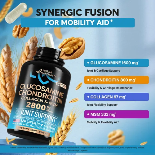 Miniatura 6 de Glucosamina condroitina MSM Colágeno HSA Suplemento de apoyo articular 2800 mg Fabricado en Estados Unidos Artículos de productos aprobados