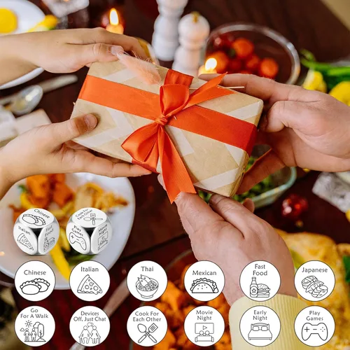 Miniatura 3 de Regalos divertidos de dados de comida para el día de San Valentín para él y ella, regalos para el día de San Valentín, dados de decisión de cita