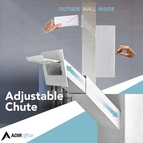 Miniatura 4 de AdirOffice Caja fuerte para colgar a través de la pared, acero grueso duradero con canal ajustable, bóveda de correo para casa, oficina, hotel