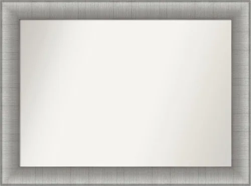 Miniatura 70 de Amanti Art Espejo de baño plateado para sobre fregadero, 28 x 47 pulgadas, espejo rectangular de plata imperial, marco de madera tradicional de gran