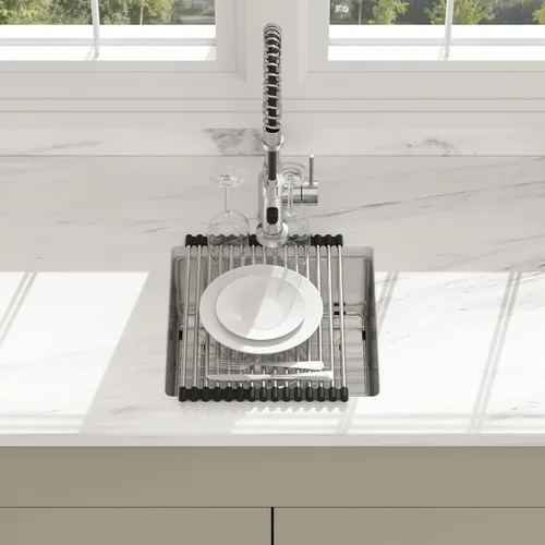 Miniatura 20 de Fregadero de Montaje Bajo de 13 Pulgadas - Beslend 13”x15”x9” Fregadero de Cocina de Acero Inoxidable de Montaje Bajo Calibre 16 Fregadero de Cocina