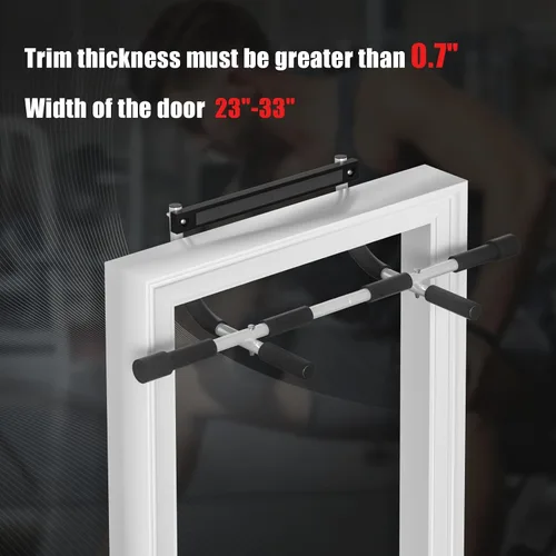 Miniatura 5 de Barra de dominadas para puerta, barra de dominadas portátil para entrenamiento de fuerza, barra de entrenamiento de fitness corporal con acero