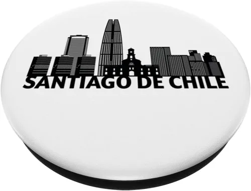 Miniatura 2 de Santiago de Chile City Skyline Silhouette Outline Sketch PopSockets Swappable PopGrip
