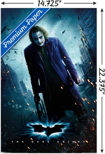 Miniatura 3 de Trends International DC Comics Movie - The Dark Knight - The Joker - Póster de pared de una hoja, 14.725 x 22.375 pulgadas, versión premium sin marco