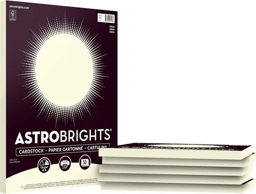 Astrobrights Cartulina de colores, 8.5 x 11 pulgadas, 65 lb/176 gsm, "crema", 50 hojas (paquete de 6) - 300 hojas en total (91518)
