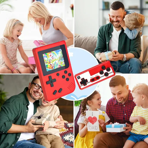 Miniatura 5 de Consola de juegos de mano retro incorporada 400 videojuegos, emulador portátil de mano con pantalla HD de 3.0 pulgadas y batería recargable, Rojo