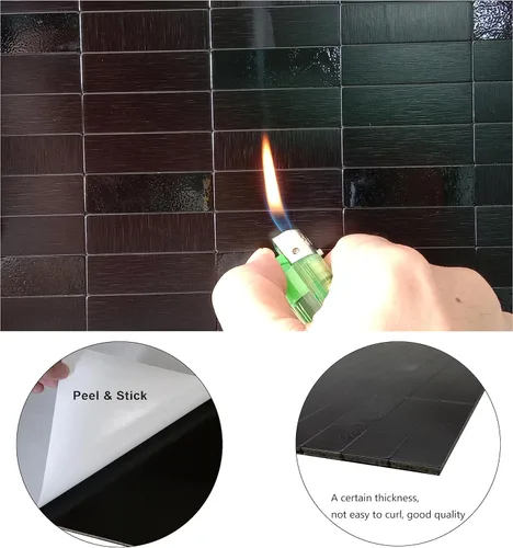 Miniatura 4 de XUANINY Azulejos de Mosaico de Aluminio Autoadhesivos para Despegar y Pegar, Pegatinas de Azulejos de Pared para Salpicadero de Cocina