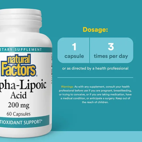 Miniatura 3 de Natural Factors Cápsulas de ácido alfa-lipoico de 200 mg, 60