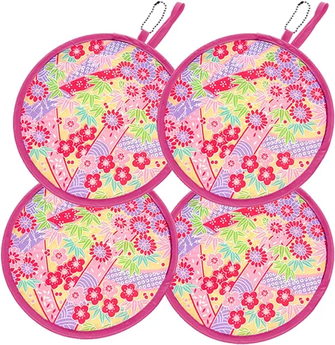 Miniatura 15 de MXY Ventilador plegable redondo plegable de mano para verano, ventilador de mano plegable portátil para uso diario, fiesta, boda, hogar, concierto
