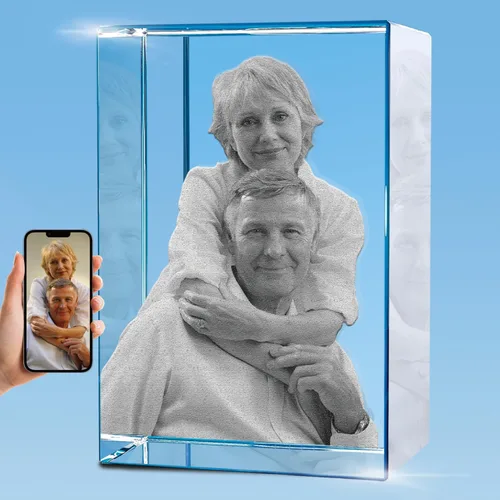 Foto en cristal 3D de HAN'S LASER, regalo personalizado con tu propia foto, regalo único para el día del padre, regalo de matrimonio, regalo